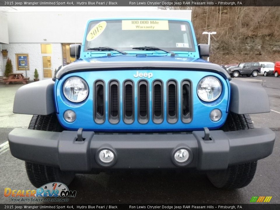 2015 Jeep Wrangler Unlimited Sport 4x4 Hydro Blue Pearl / Black Photo #9