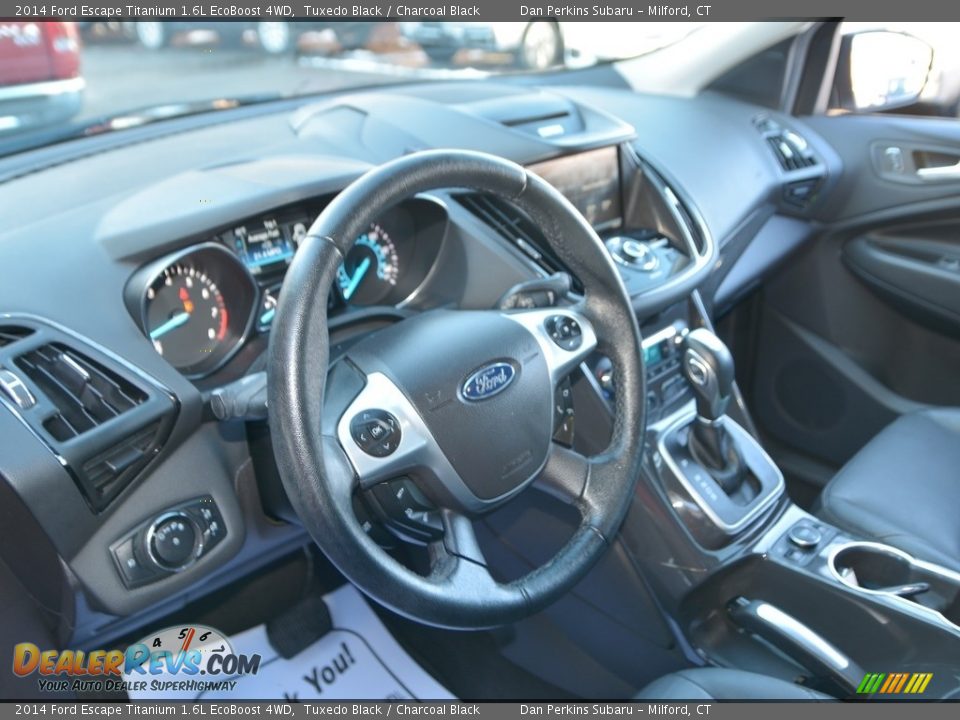 2014 Ford Escape Titanium 1.6L EcoBoost 4WD Tuxedo Black / Charcoal Black Photo #5