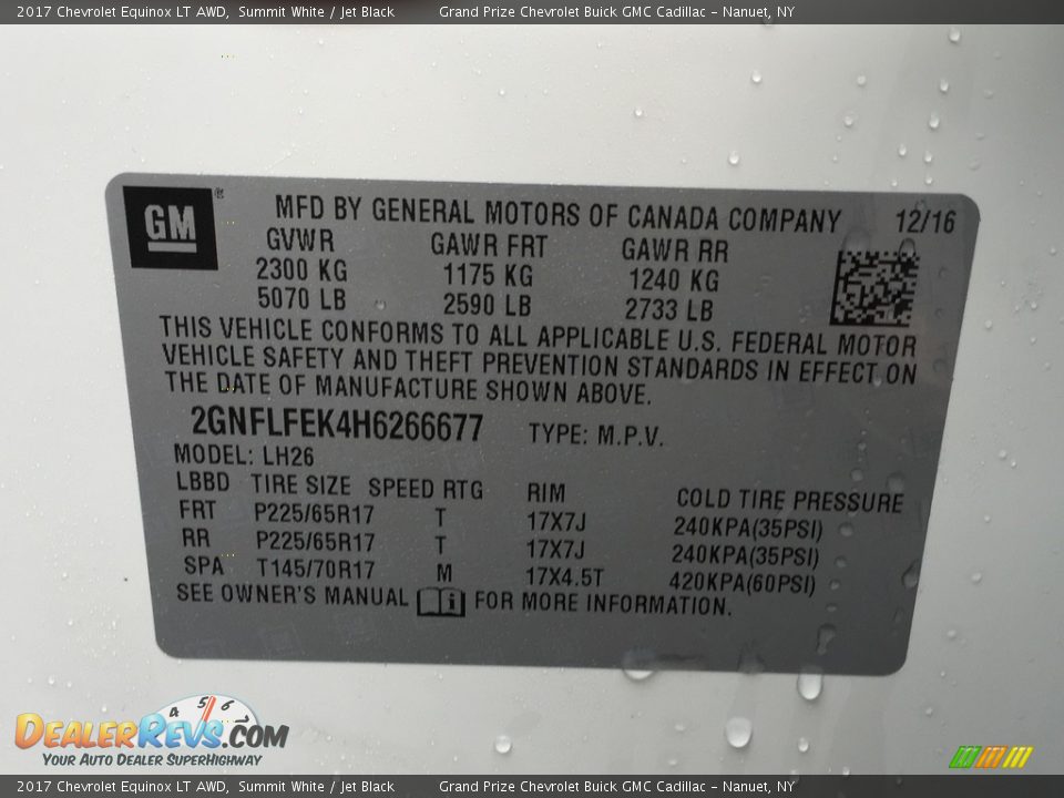 2017 Chevrolet Equinox LT AWD Summit White / Jet Black Photo #11