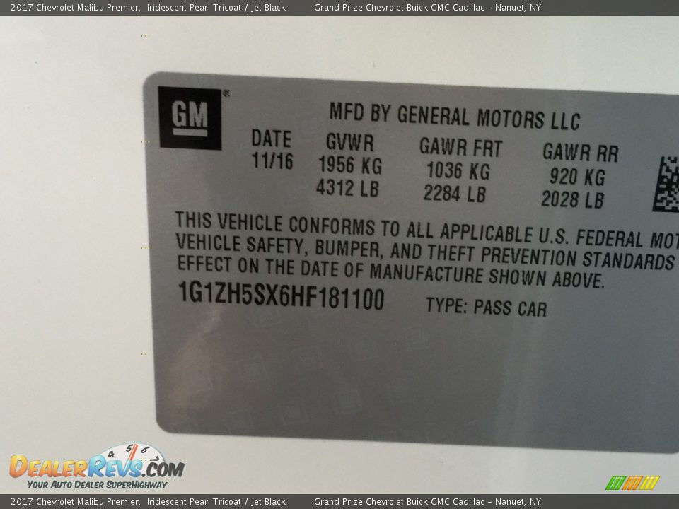 2017 Chevrolet Malibu Premier Iridescent Pearl Tricoat / Jet Black Photo #11