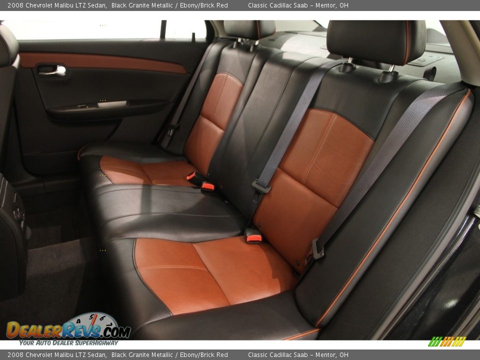 2008 Chevrolet Malibu LTZ Sedan Black Granite Metallic / Ebony/Brick Red Photo #13