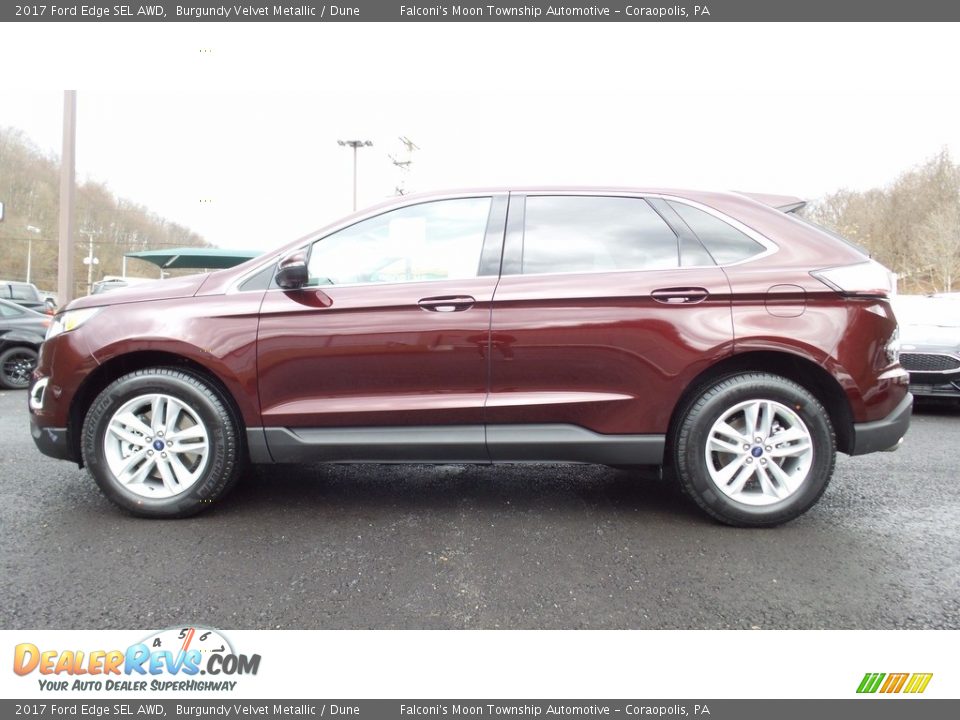 2017 Ford Edge SEL AWD Burgundy Velvet Metallic / Dune Photo #1