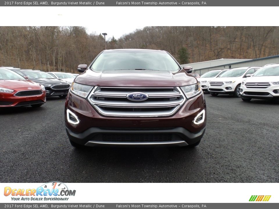 2017 Ford Edge SEL AWD Burgundy Velvet Metallic / Dune Photo #2