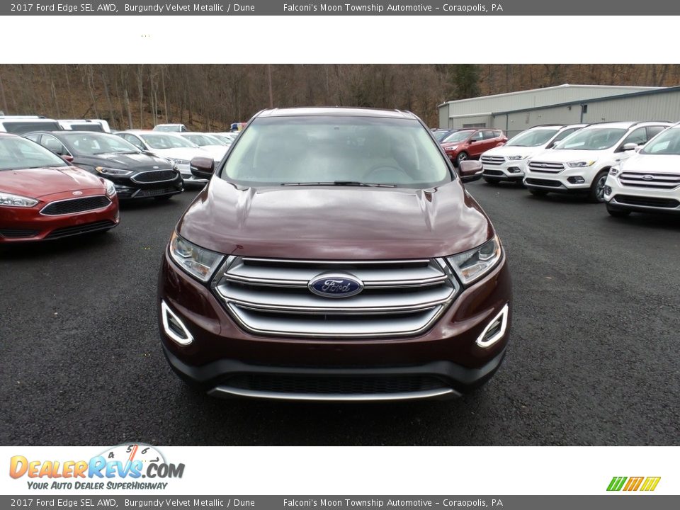 2017 Ford Edge SEL AWD Burgundy Velvet Metallic / Dune Photo #3