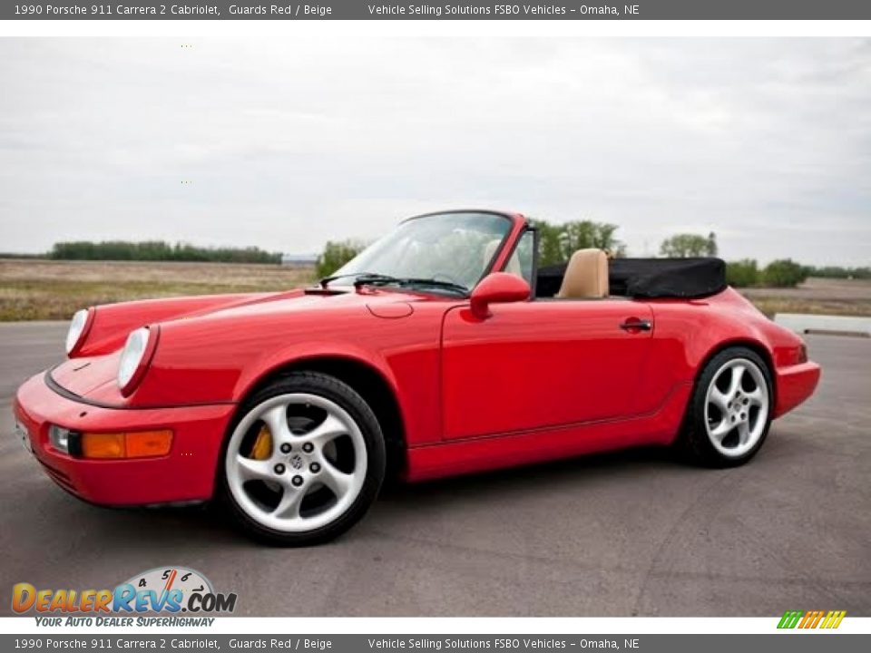 Guards Red 1990 Porsche 911 Carrera 2 Cabriolet Photo #1