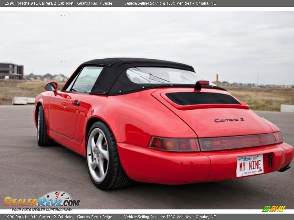 1990 Porsche 911 Carrera 2 Cabriolet Guards Red / Beige Photo #2
