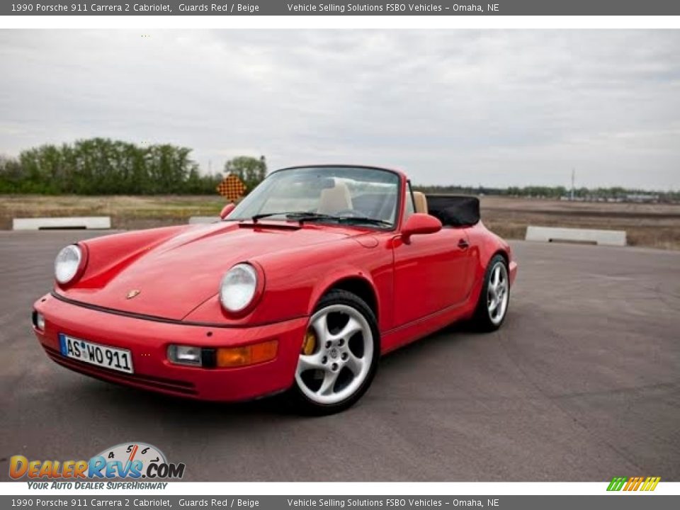 Front 3/4 View of 1990 Porsche 911 Carrera 2 Cabriolet Photo #5