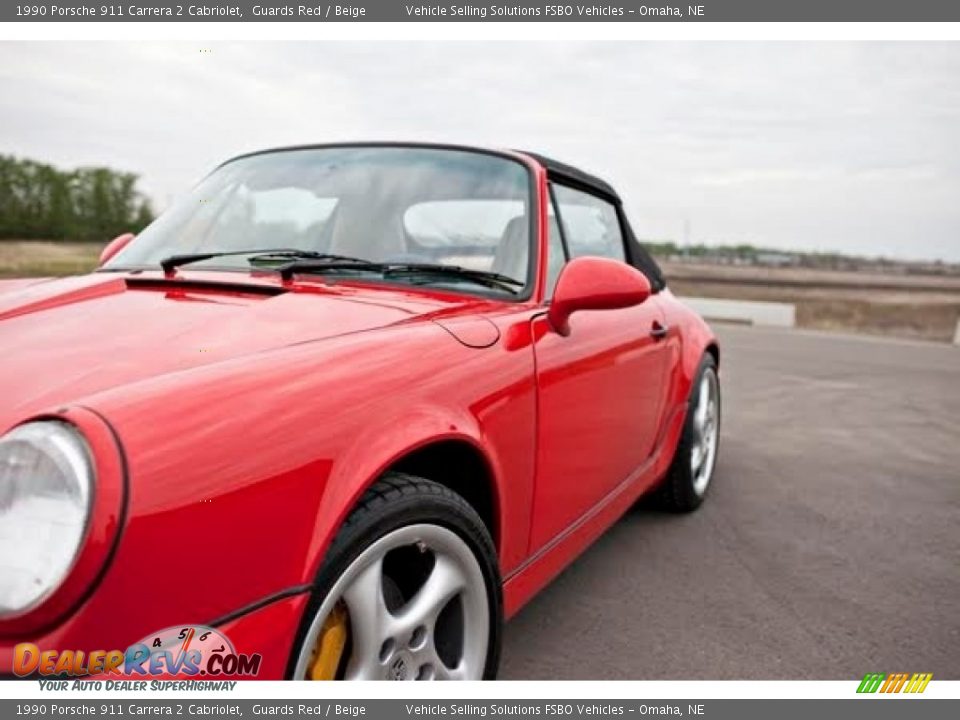 1990 Porsche 911 Carrera 2 Cabriolet Guards Red / Beige Photo #7