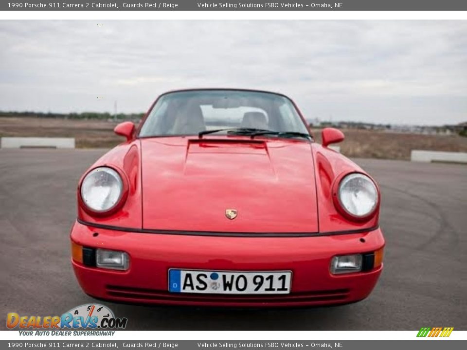 1990 Porsche 911 Carrera 2 Cabriolet Guards Red / Beige Photo #8