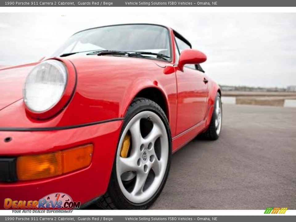 1990 Porsche 911 Carrera 2 Cabriolet Guards Red / Beige Photo #9