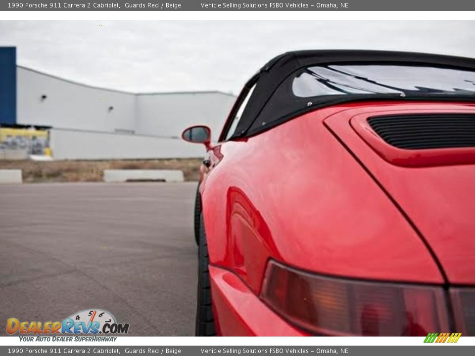 1990 Porsche 911 Carrera 2 Cabriolet Guards Red / Beige Photo #10