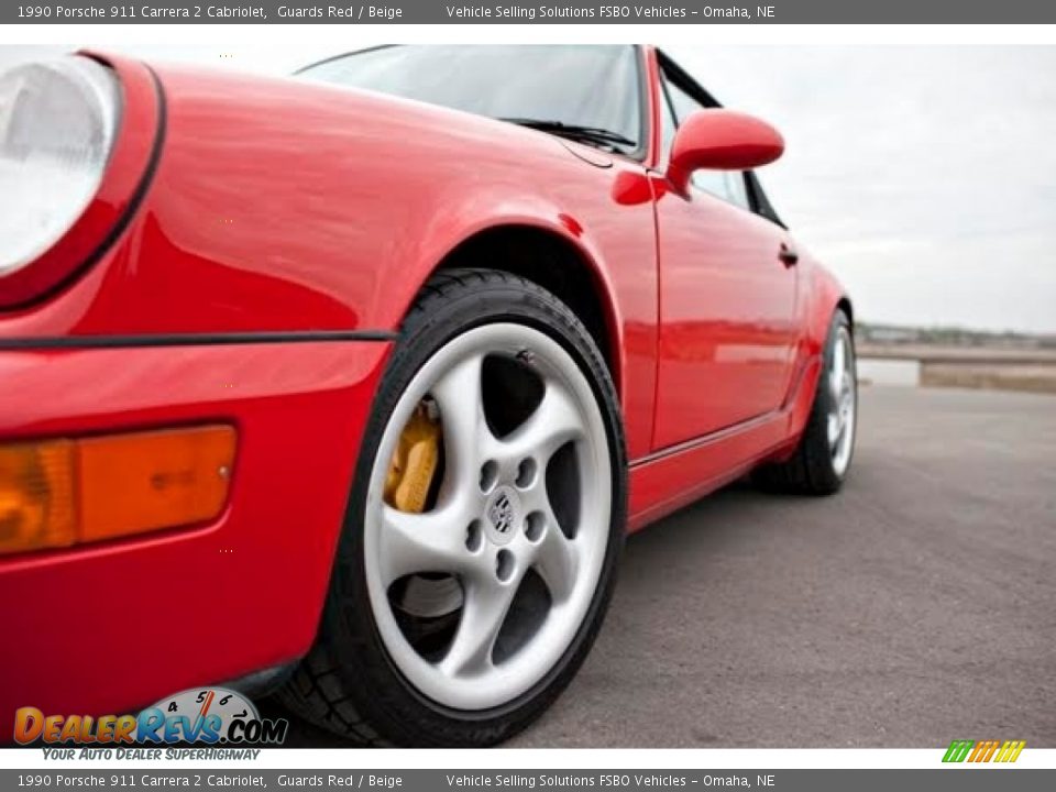 1990 Porsche 911 Carrera 2 Cabriolet Guards Red / Beige Photo #11