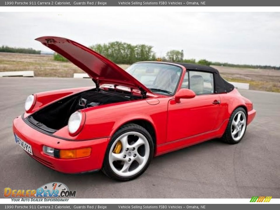 Front 3/4 View of 1990 Porsche 911 Carrera 2 Cabriolet Photo #13