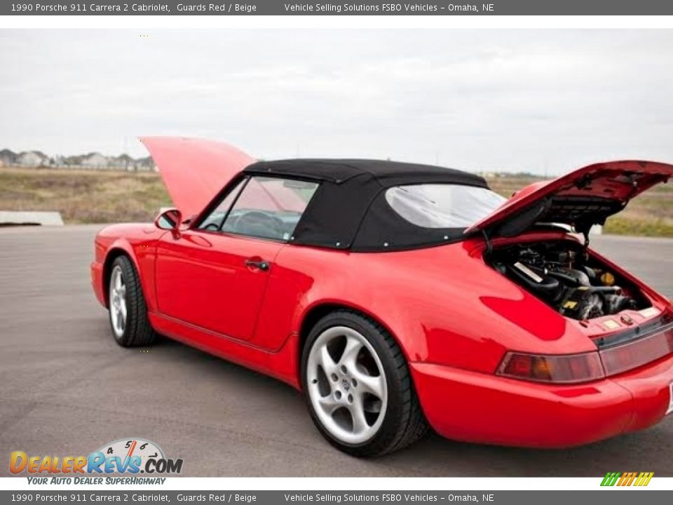 1990 Porsche 911 Carrera 2 Cabriolet Guards Red / Beige Photo #14