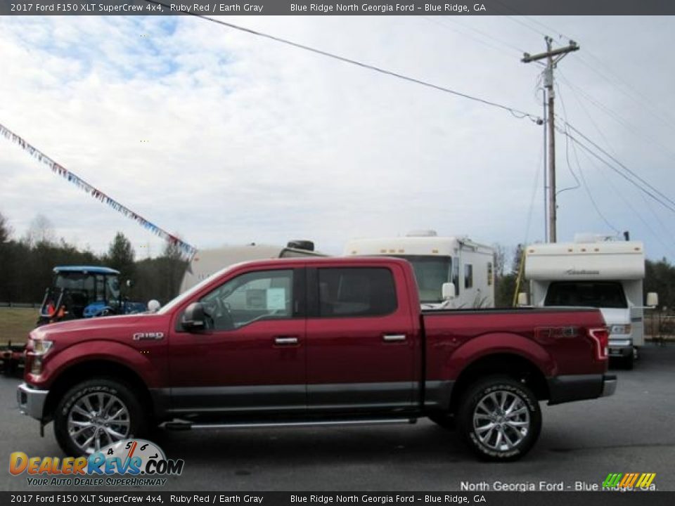 2017 Ford F150 XLT SuperCrew 4x4 Ruby Red / Earth Gray Photo #2