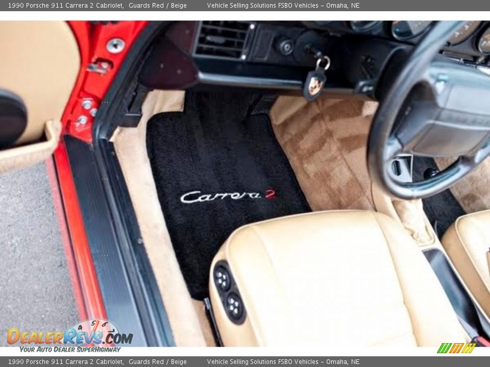 1990 Porsche 911 Carrera 2 Cabriolet Guards Red / Beige Photo #24