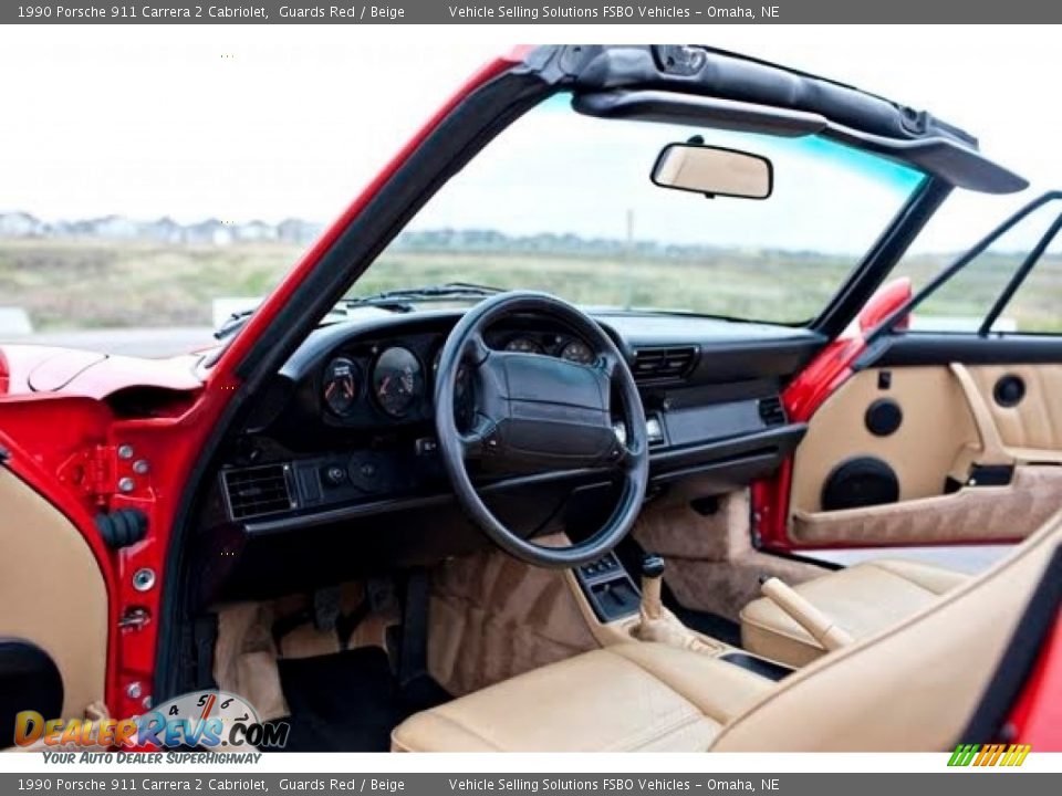 1990 Porsche 911 Carrera 2 Cabriolet Guards Red / Beige Photo #25