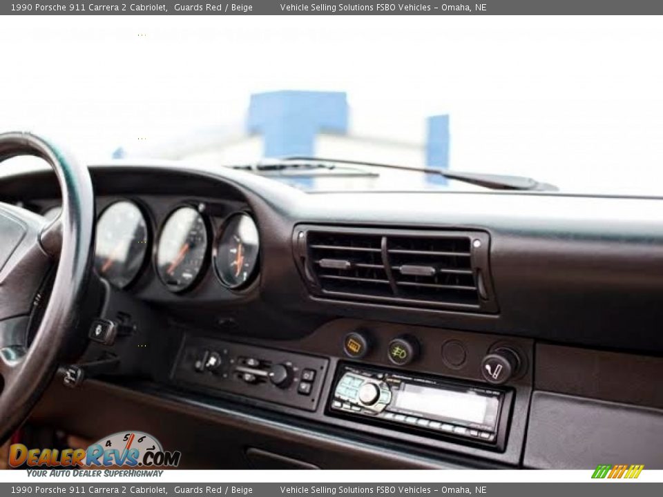 1990 Porsche 911 Carrera 2 Cabriolet Guards Red / Beige Photo #26