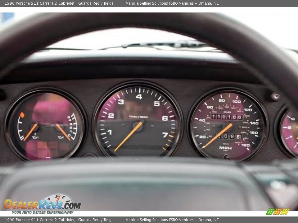 1990 Porsche 911 Carrera 2 Cabriolet Gauges Photo #27