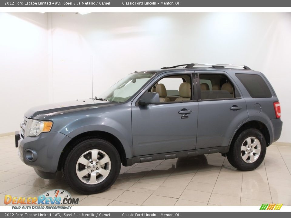 2012 Ford Escape Limited 4WD Steel Blue Metallic / Camel Photo #3