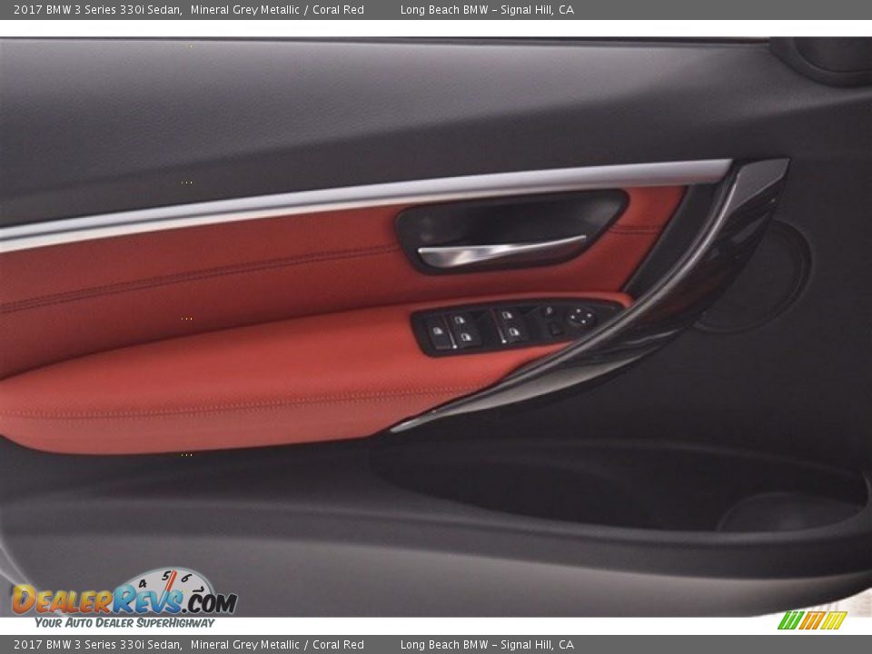 2017 BMW 3 Series 330i Sedan Mineral Grey Metallic / Coral Red Photo #11