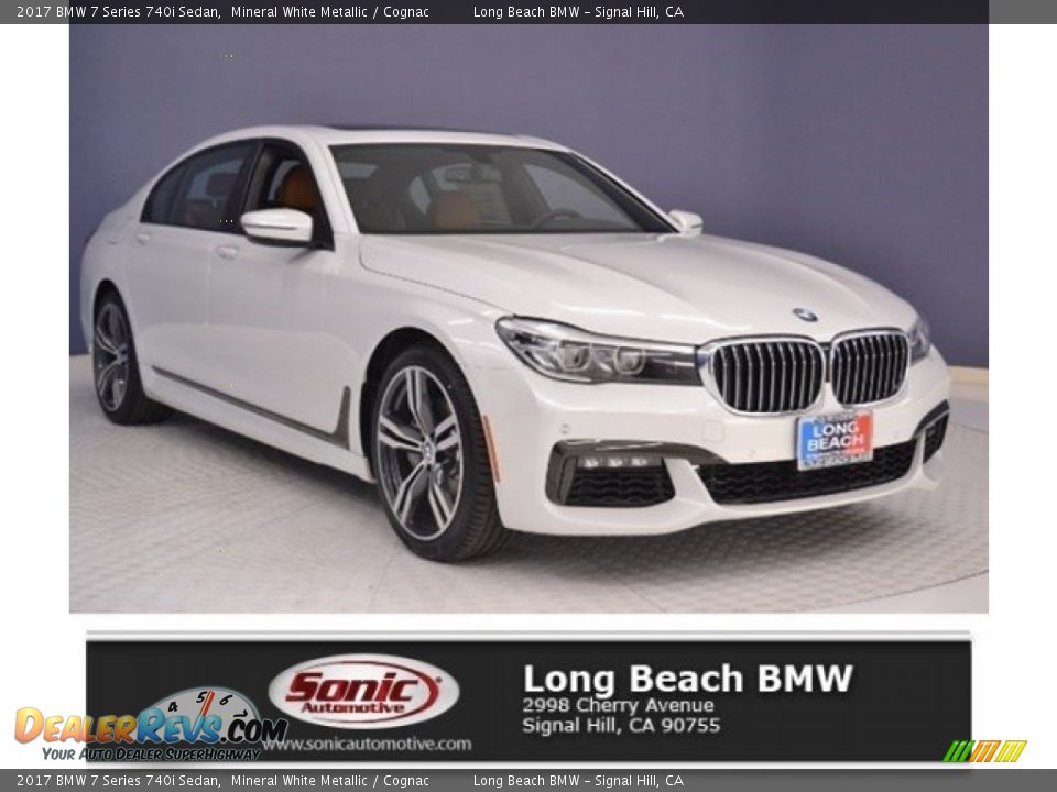 2017 BMW 7 Series 740i Sedan Mineral White Metallic / Cognac Photo #1
