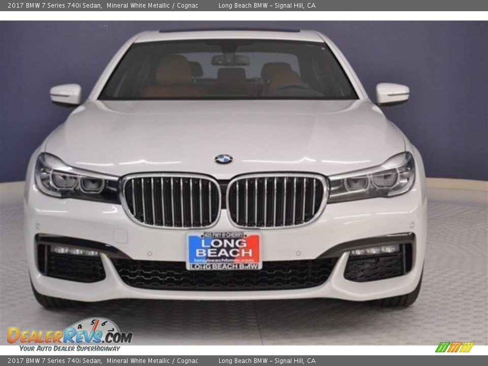 2017 BMW 7 Series 740i Sedan Mineral White Metallic / Cognac Photo #2