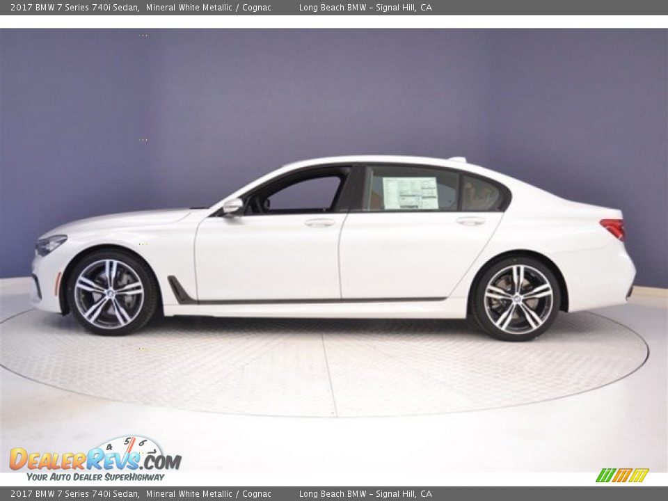 2017 BMW 7 Series 740i Sedan Mineral White Metallic / Cognac Photo #3
