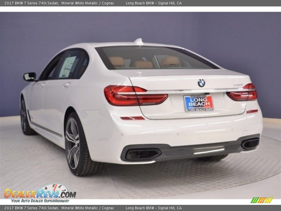 2017 BMW 7 Series 740i Sedan Mineral White Metallic / Cognac Photo #4