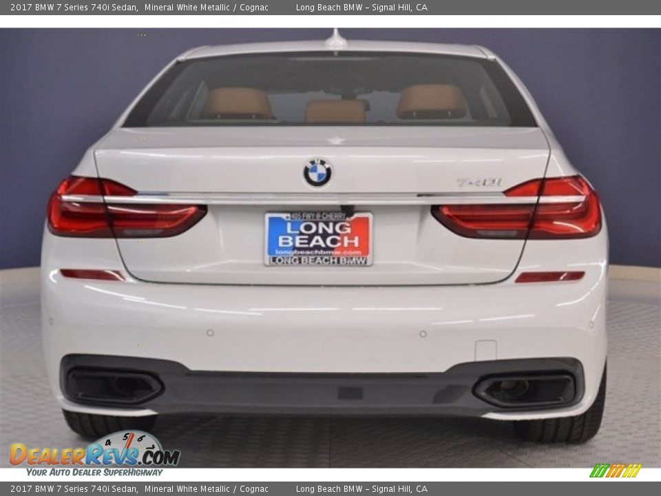 2017 BMW 7 Series 740i Sedan Mineral White Metallic / Cognac Photo #5