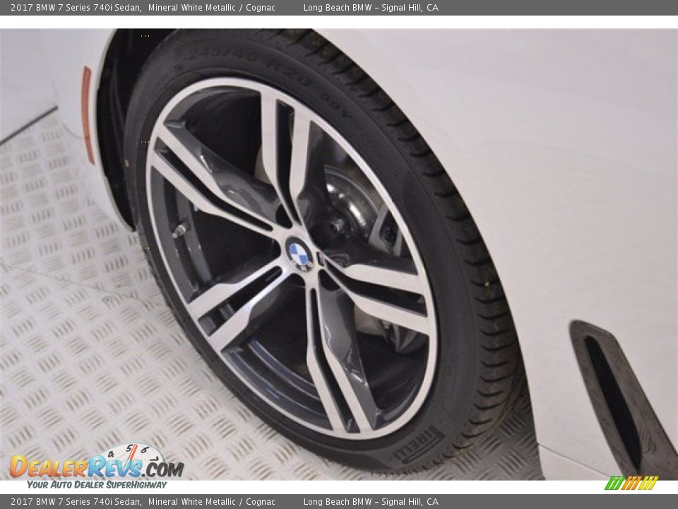 2017 BMW 7 Series 740i Sedan Mineral White Metallic / Cognac Photo #6