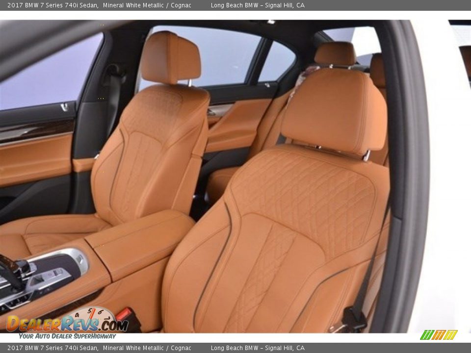 2017 BMW 7 Series 740i Sedan Mineral White Metallic / Cognac Photo #8