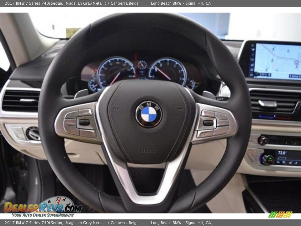 2017 BMW 7 Series 740i Sedan Magellan Gray Metallic / Canberra Beige Photo #14