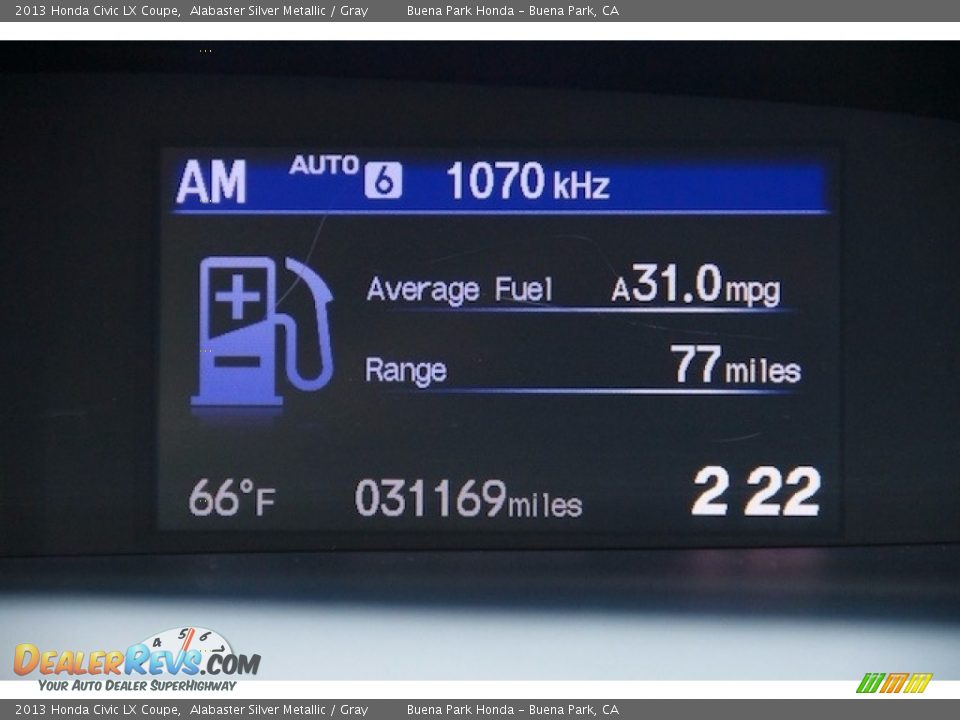 2013 Honda Civic LX Coupe Alabaster Silver Metallic / Gray Photo #6