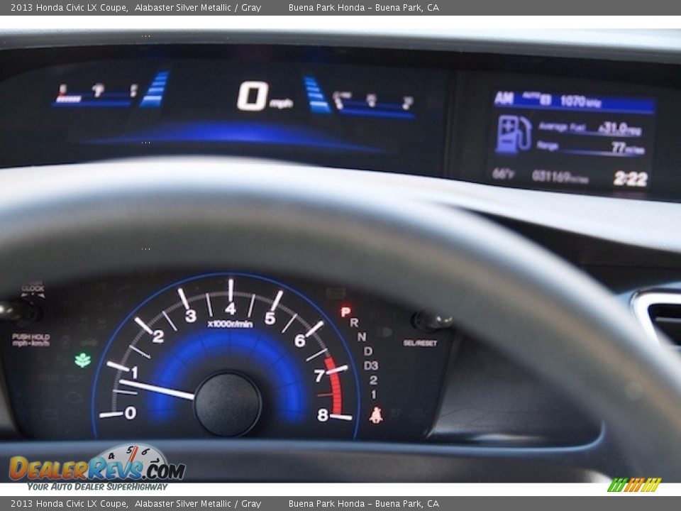 2013 Honda Civic LX Coupe Alabaster Silver Metallic / Gray Photo #16