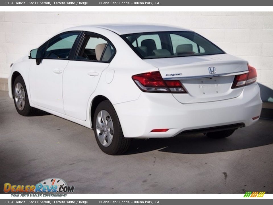 2014 Honda Civic LX Sedan Taffeta White / Beige Photo #2