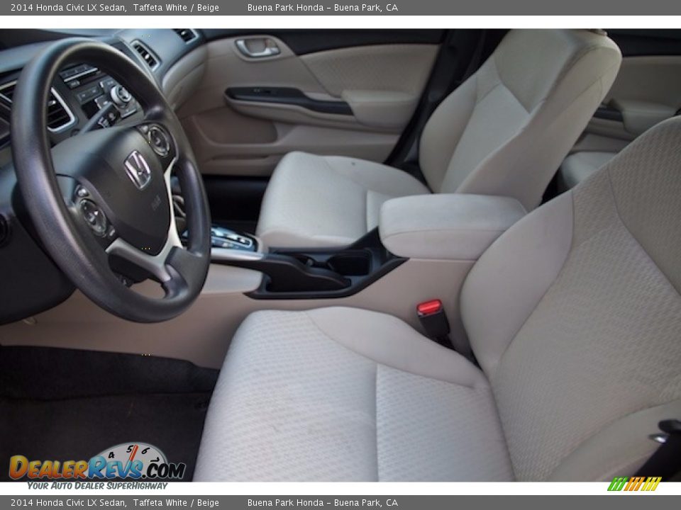 2014 Honda Civic LX Sedan Taffeta White / Beige Photo #3