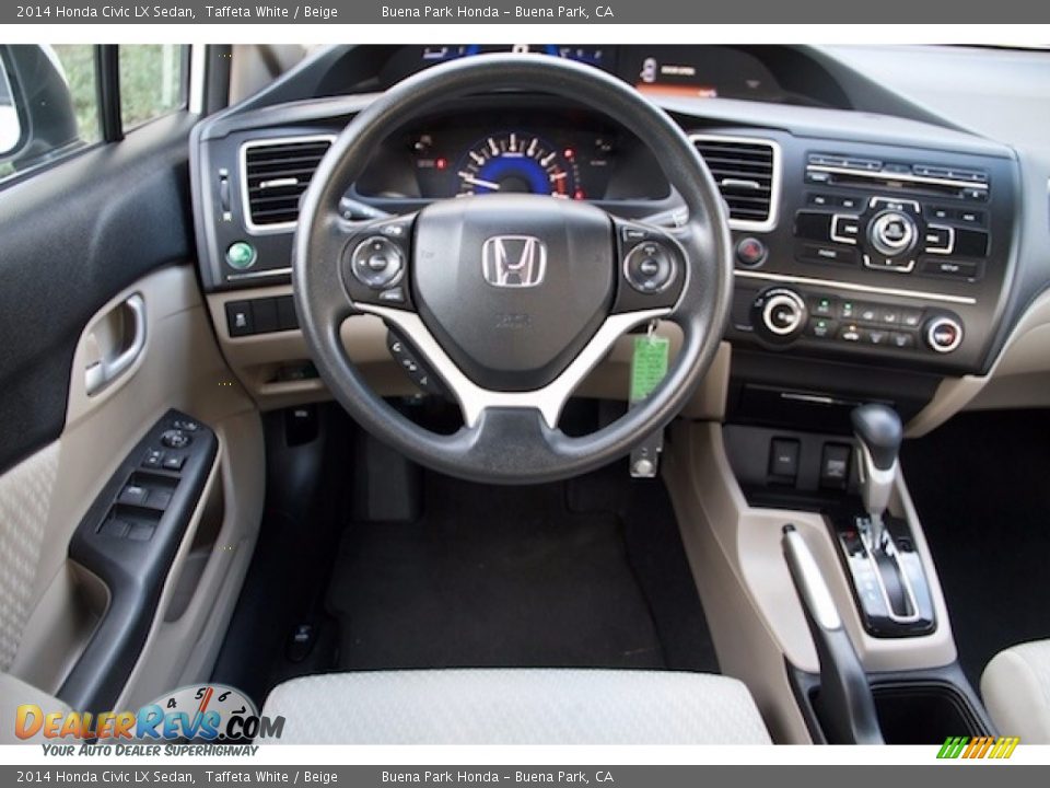 2014 Honda Civic LX Sedan Taffeta White / Beige Photo #5