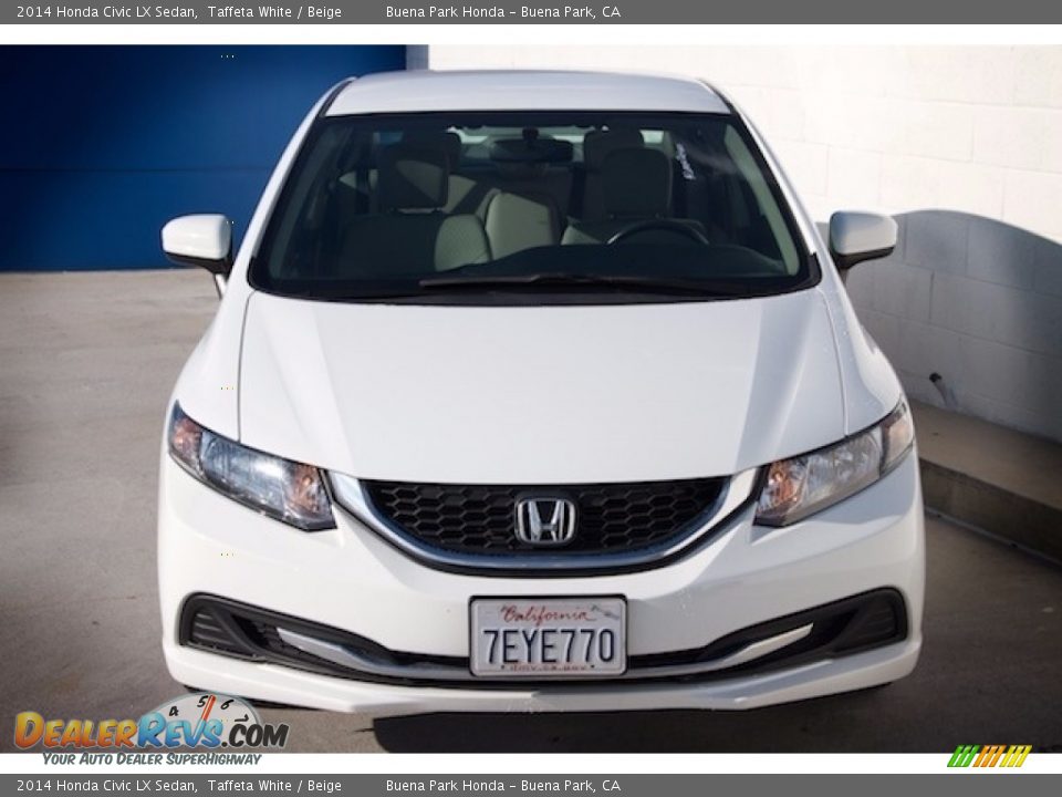 2014 Honda Civic LX Sedan Taffeta White / Beige Photo #7