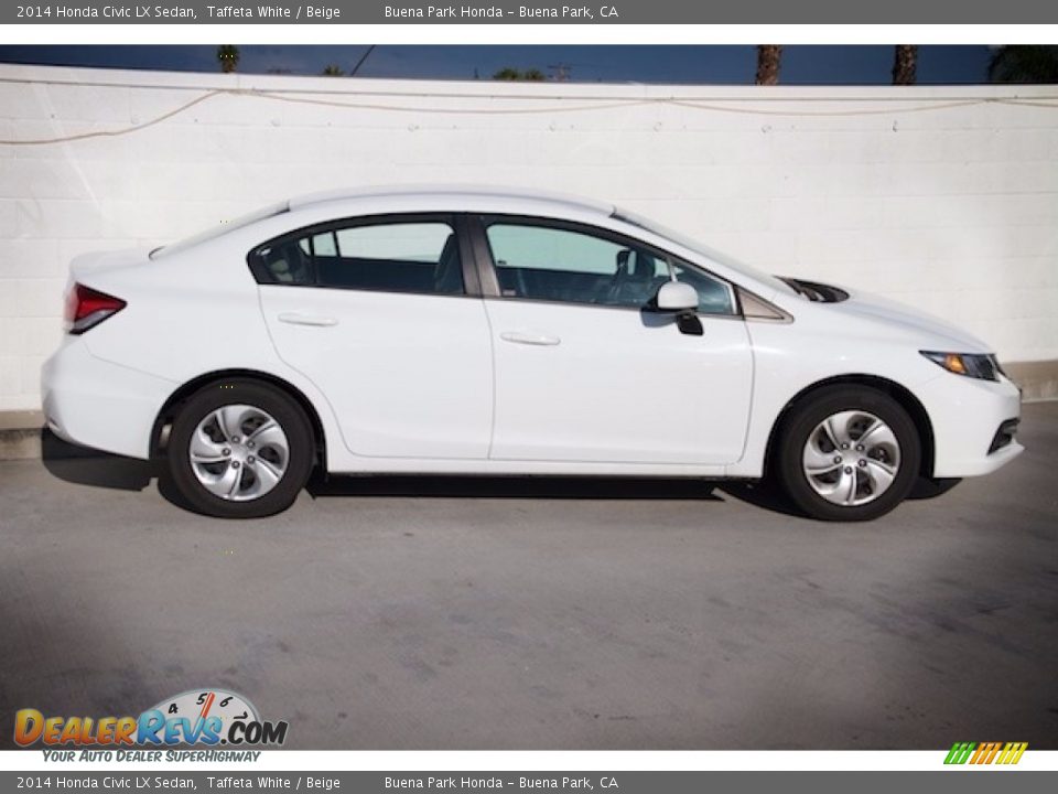 2014 Honda Civic LX Sedan Taffeta White / Beige Photo #8