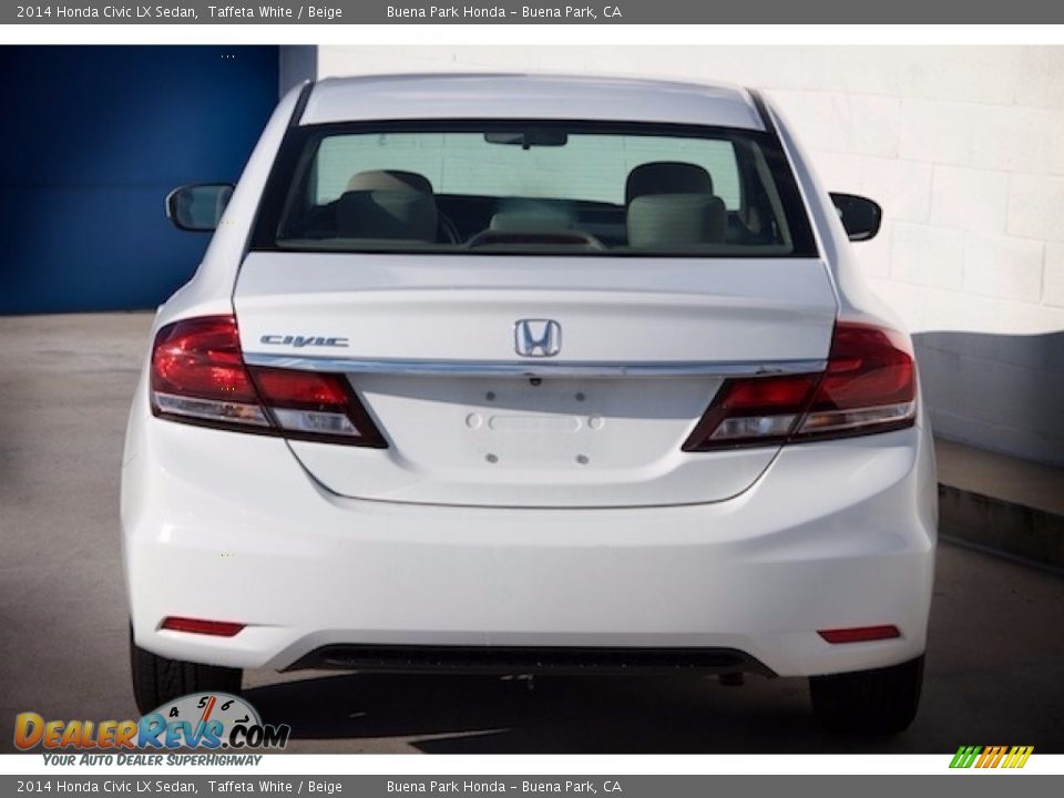 2014 Honda Civic LX Sedan Taffeta White / Beige Photo #9