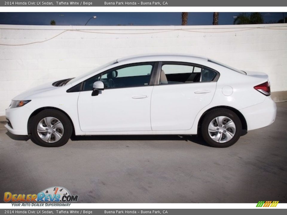 2014 Honda Civic LX Sedan Taffeta White / Beige Photo #10