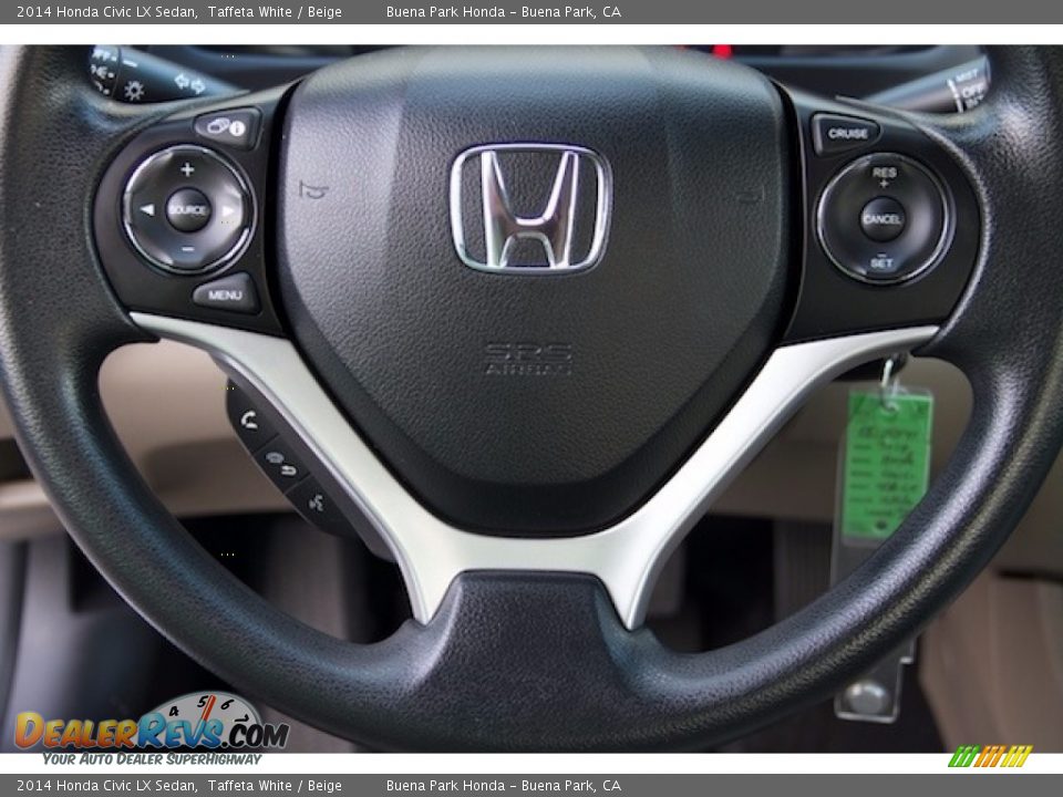 2014 Honda Civic LX Sedan Taffeta White / Beige Photo #11