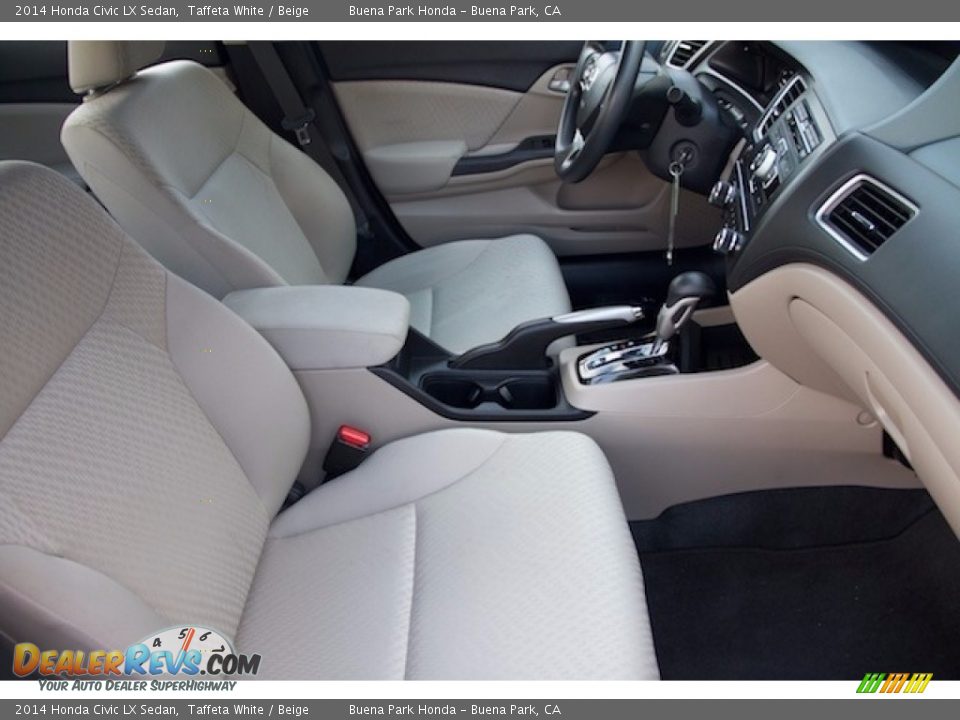 2014 Honda Civic LX Sedan Taffeta White / Beige Photo #16