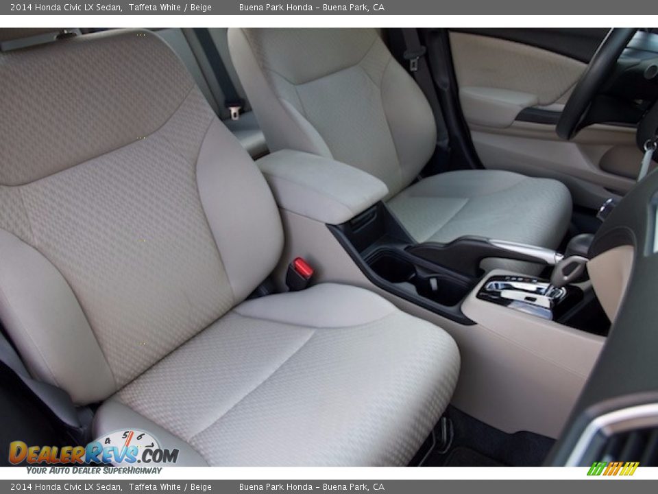 2014 Honda Civic LX Sedan Taffeta White / Beige Photo #17