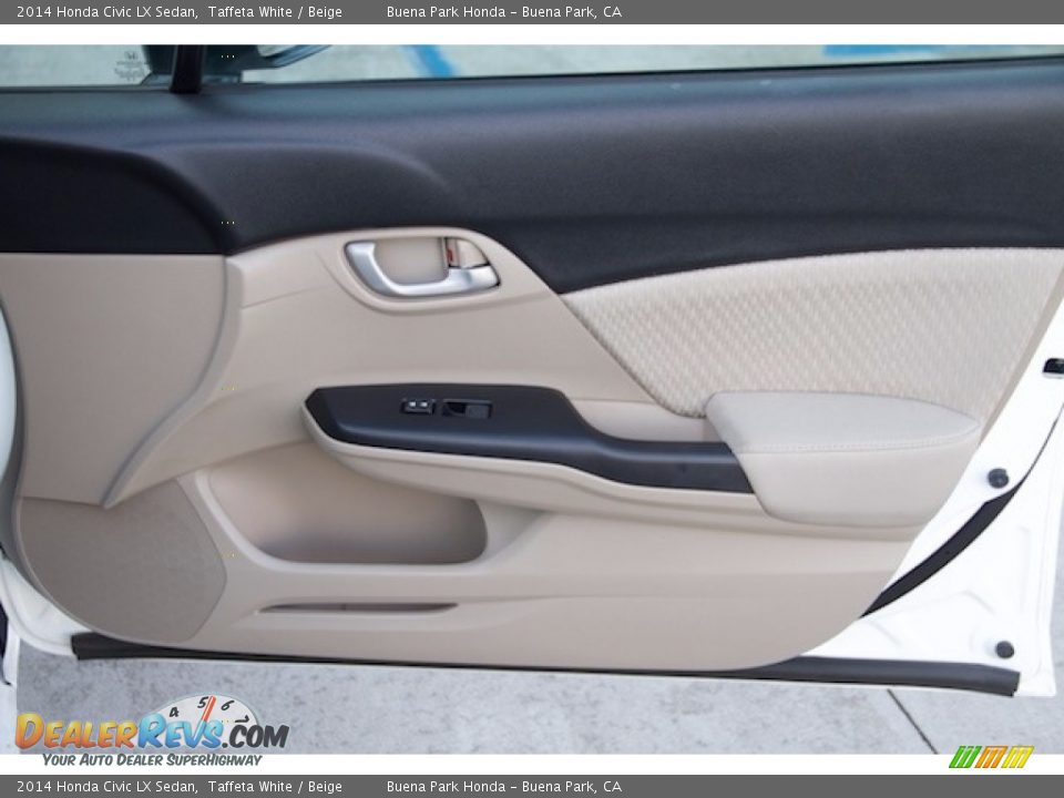 2014 Honda Civic LX Sedan Taffeta White / Beige Photo #23