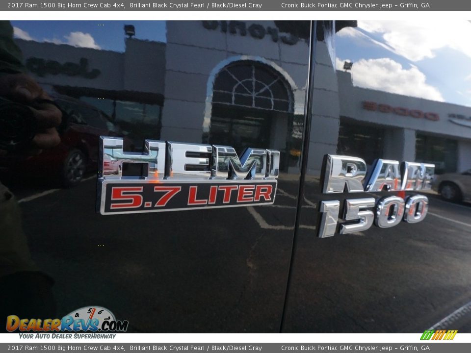 2017 Ram 1500 Big Horn Crew Cab 4x4 Brilliant Black Crystal Pearl / Black/Diesel Gray Photo #13