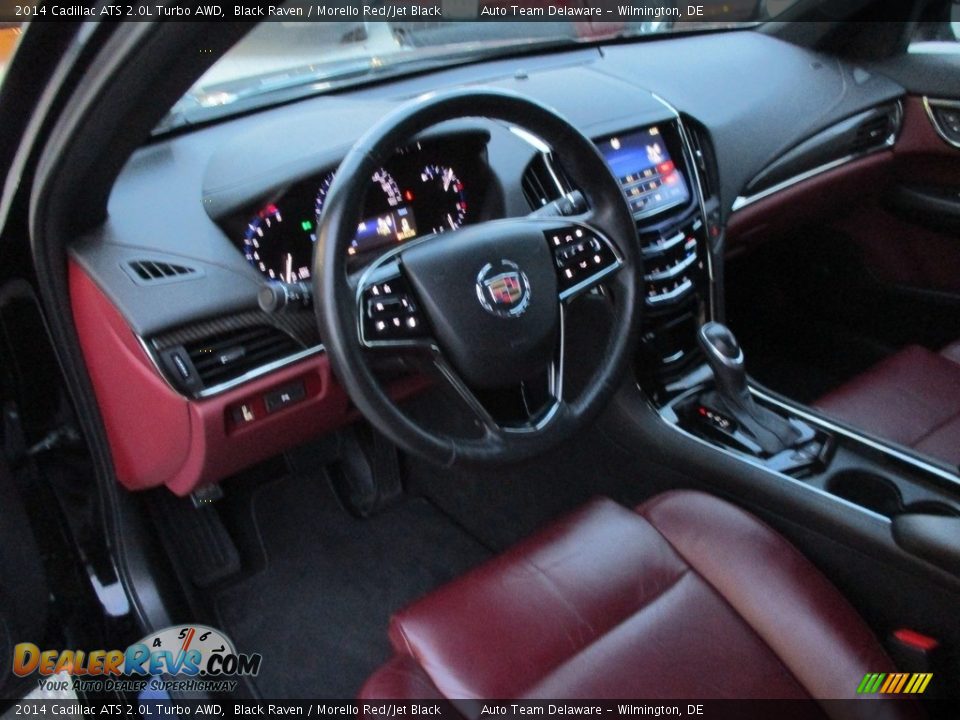 2014 Cadillac ATS 2.0L Turbo AWD Black Raven / Morello Red/Jet Black Photo #11