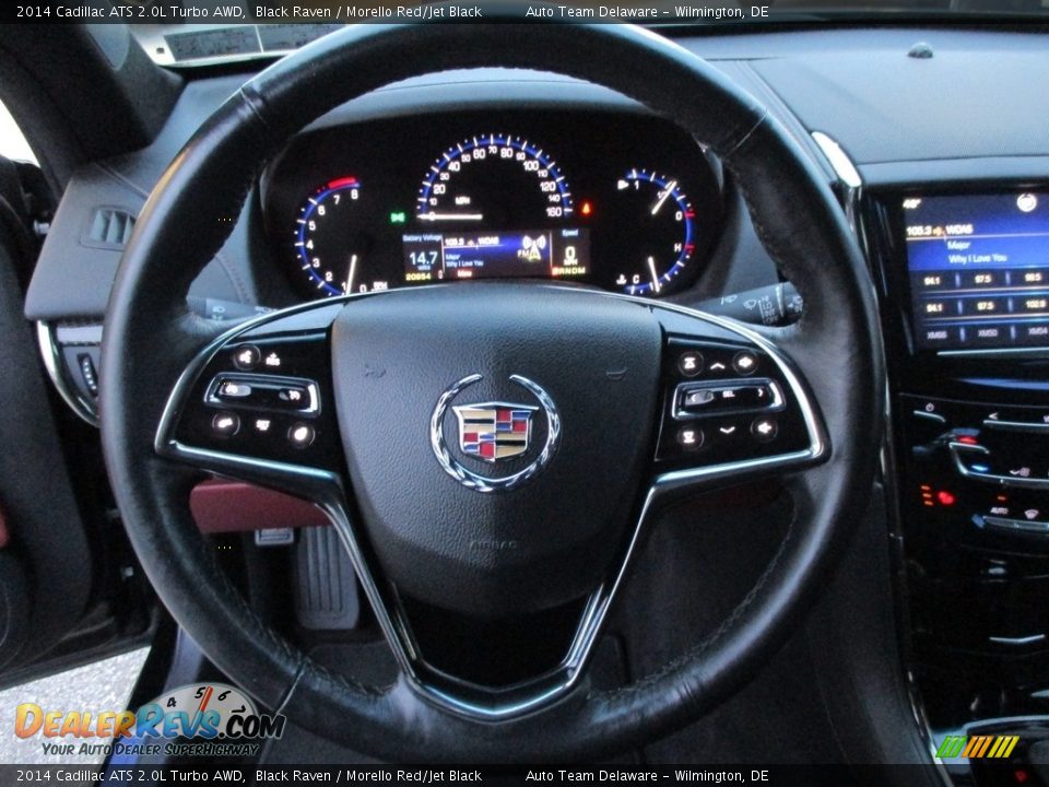 2014 Cadillac ATS 2.0L Turbo AWD Black Raven / Morello Red/Jet Black Photo #12