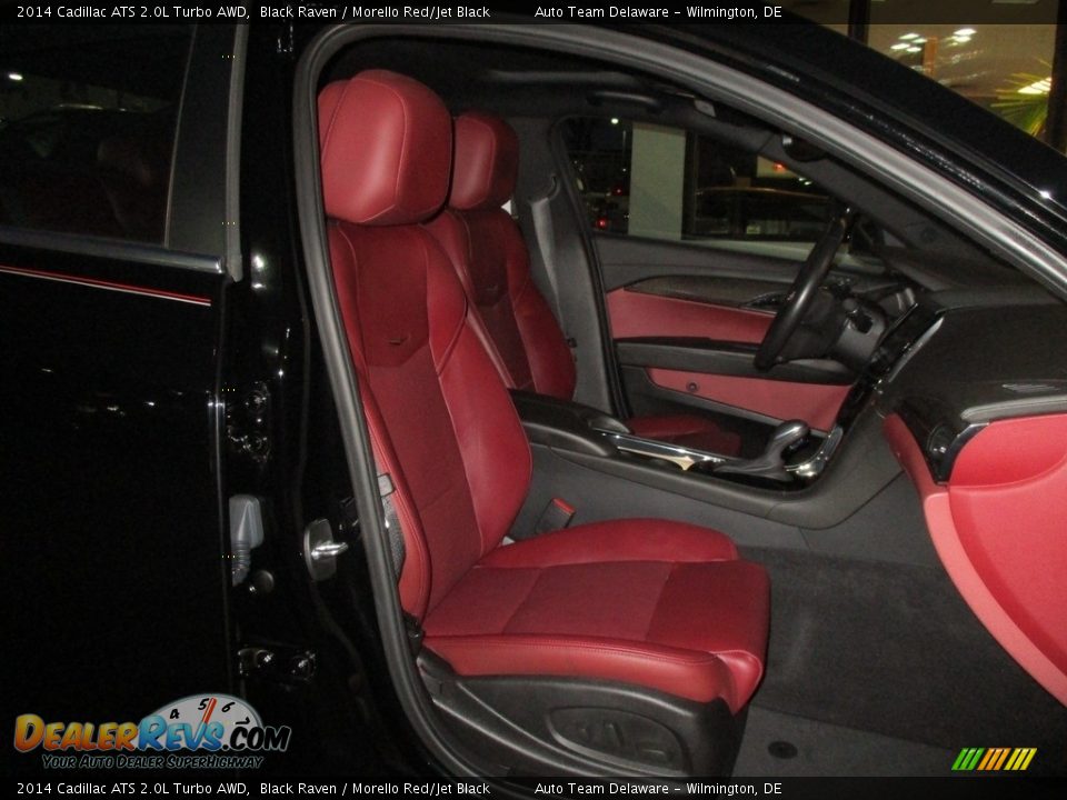 2014 Cadillac ATS 2.0L Turbo AWD Black Raven / Morello Red/Jet Black Photo #25